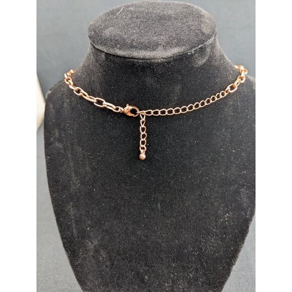 Chunky Copper Statement Necklace With Layered Discs & Adjustable Chain - Picture 2 of 4